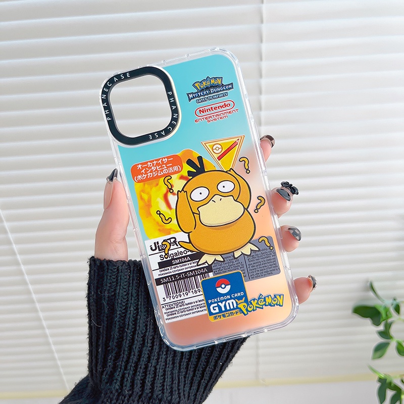 Ốp Điện Thoại Màu Laser In Logo Psyduck Thời Trang Cho iPhone X XS XR 11 12 13 14 Plus Pro Max