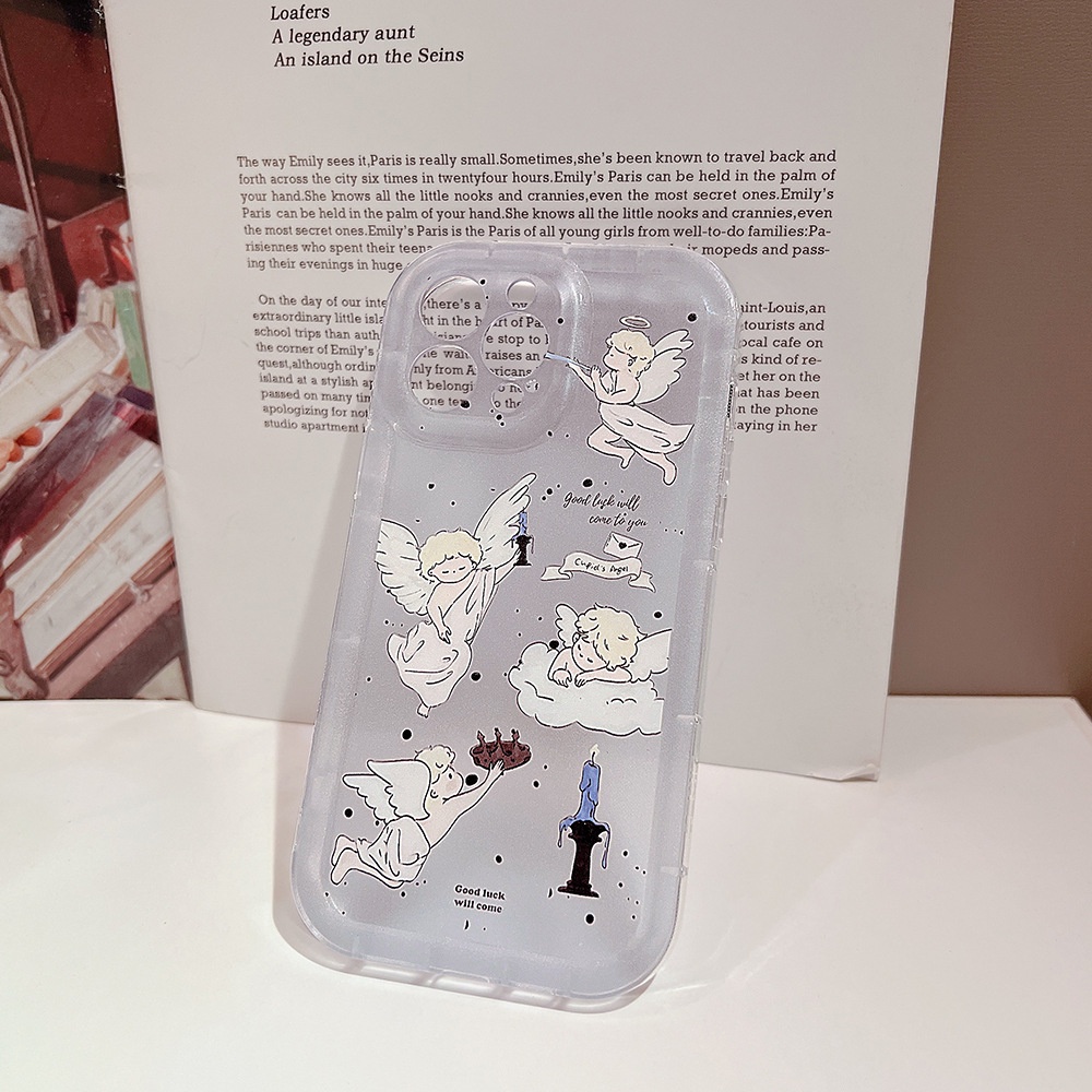 Ốp lưng iphone Ốp Điện Thoại Trong Suốt In Hình Thiên Thần Cổ Điển Cho Iphone 14pro max 13 12 11th 14plus-Dinuo Case-III