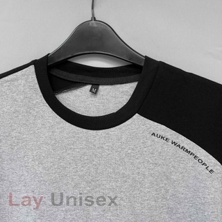 Áo thun nam Raglan xám đen
