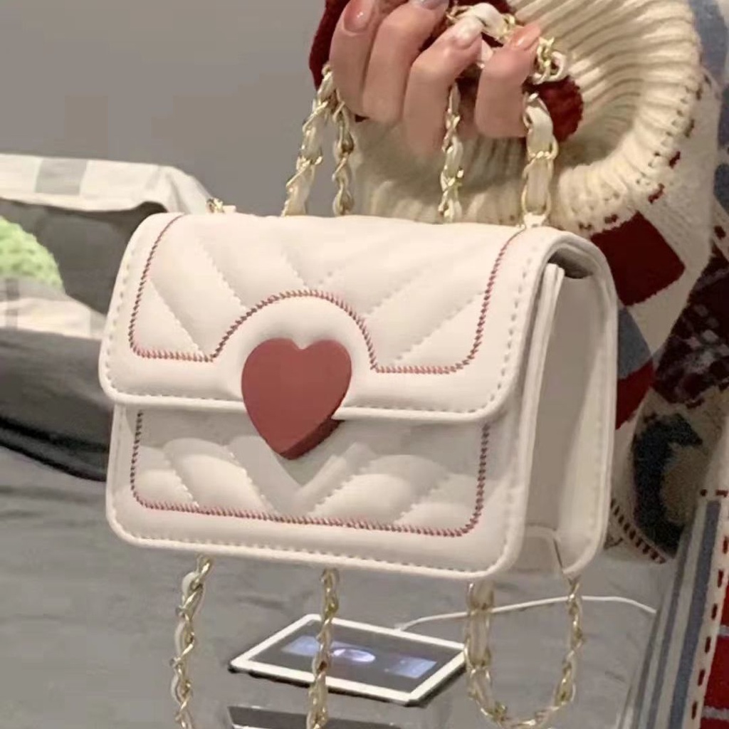 Jiashucheng Túi Xách Đeo Chéo Hình Vuông Nhỏ Màu Trắng Thêu Đường Chỉ Phối Dây Xích Thời Trang Mùa Hè Cho Nữ