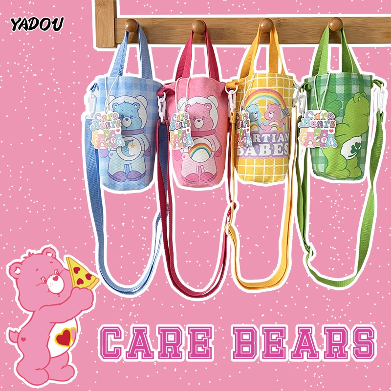Túi đựng bình nước YADOU vải canvas họa tiết gấu hoạt hình dễ thương dành cho người lớn