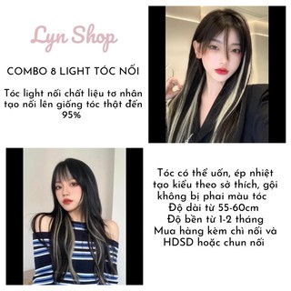 Combo 8 light tóc tơ nhân tạo nối kèm kẹp chì hoặc chun nối