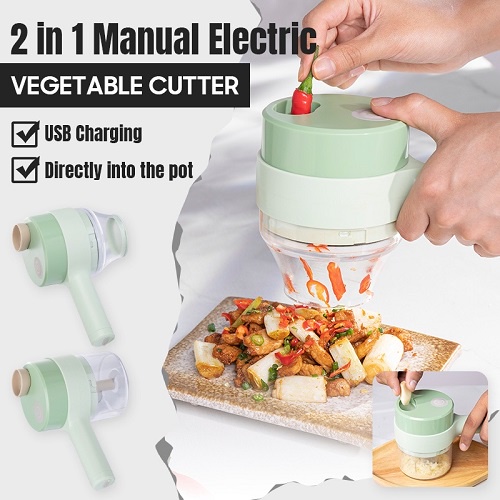 Máy Xay Cắt Lát Tỏi Ớt Rau Củ Thực Phẩm Đa Năng Mini Cầm Tay Thái Lát Cao Cấp