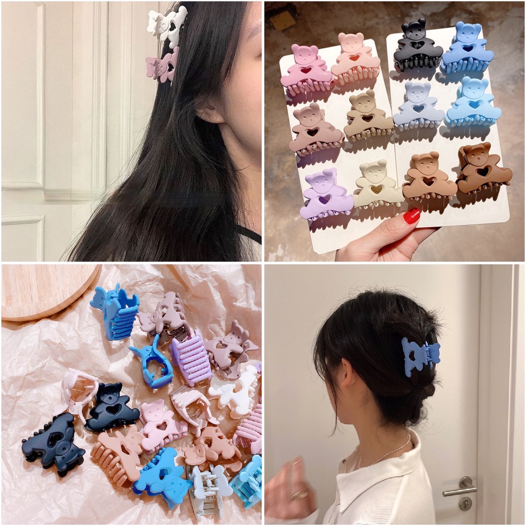 Kẹp Tóc Cao Su Hình Gấu Dễ Thương Phong Cách Nhật Hàn