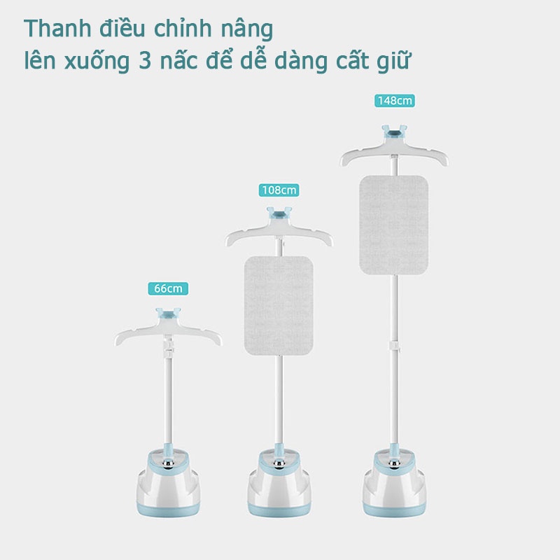 Bàn là hơi nước Chigo ZD-758 bàn là cây đứng 1800W 10 chế độ là BH 12 tháng