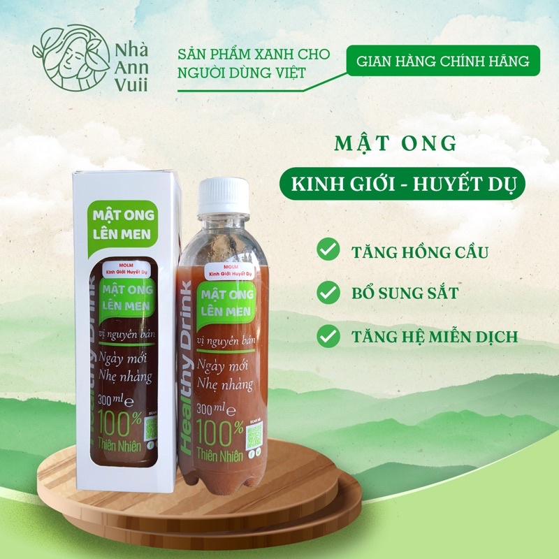 Mật Ong Lên Men ngâm Huyết Dụ Kinh Giới, Nhàu, Củ Lọc Máu - 300ml