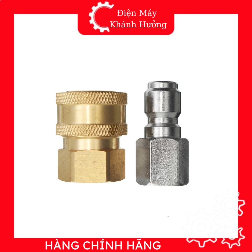 Khớp Nối Nhanh, Khớp Nối Nhanh Dây Rửa Xe Cao Áp 3/8 Inch Ren 17mm, Lắp Máy Rửa Xe Công Nghiệp