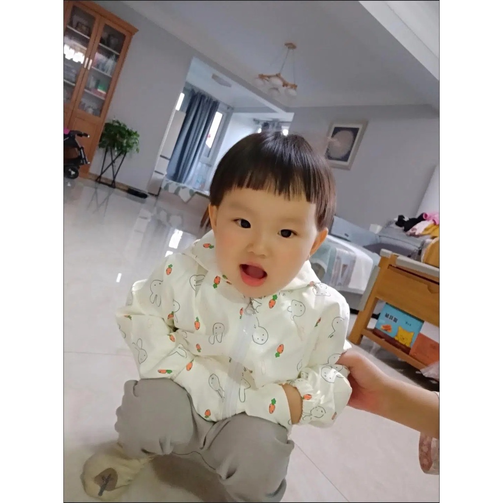 Áo Khoác Mỏng In Họa Tiết Dễ Thương Phong Cách Hàn Quốc Cho Bé Gái