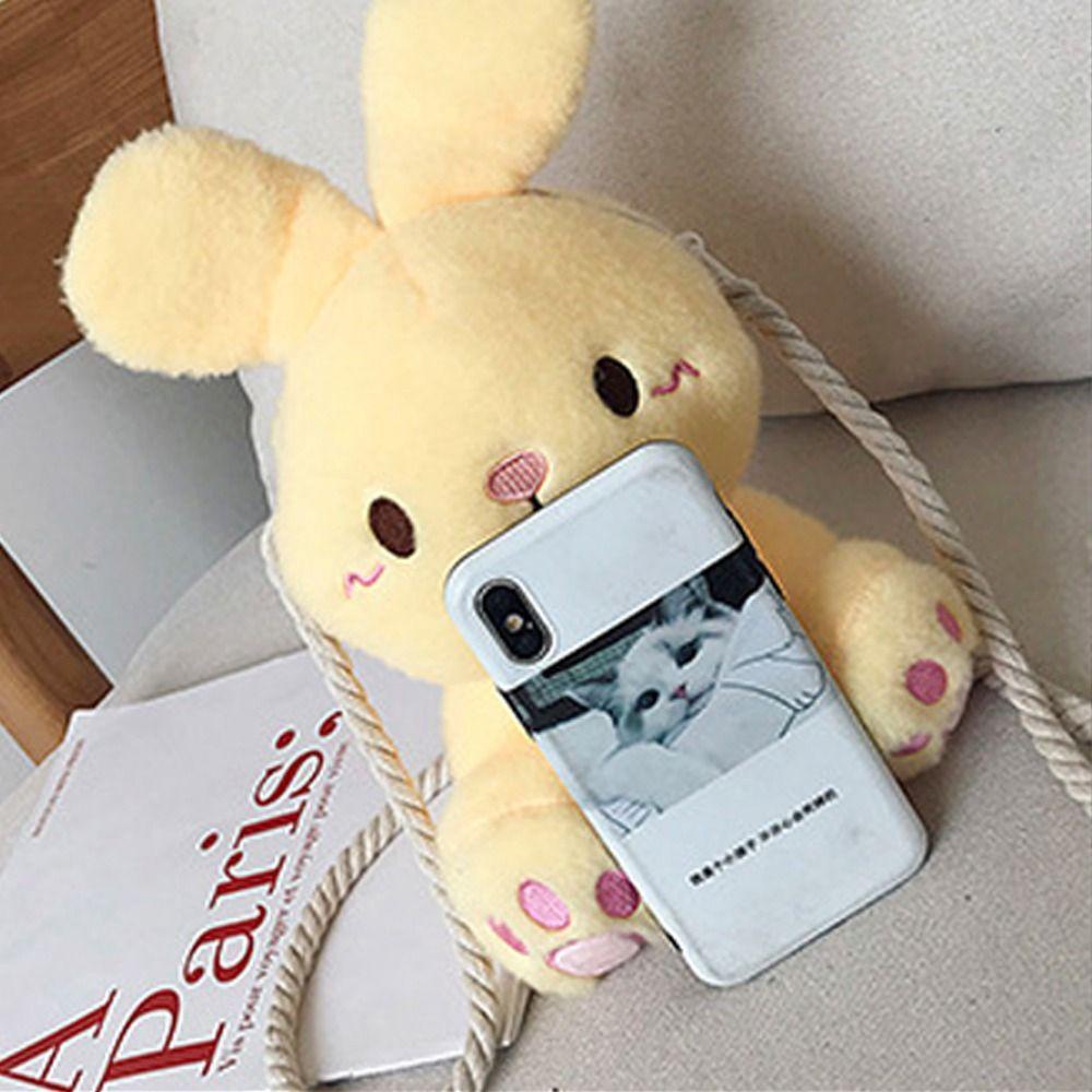 Túi Đeo Vai Hình Thỏ Nhồi Bông Cỡ Lớn Dễ Thương