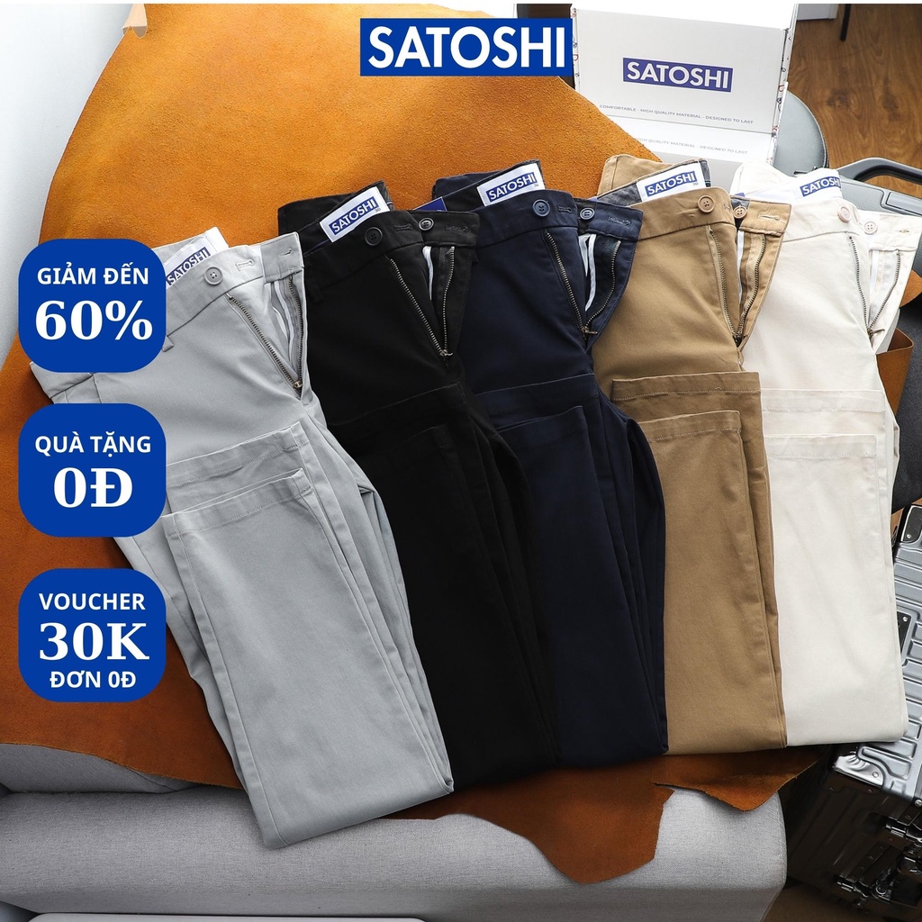 |Satoshi | Quần kaki nam lưng thun SAKK11 thiết kế túi trước trẻ trung, chất vải co dãn
