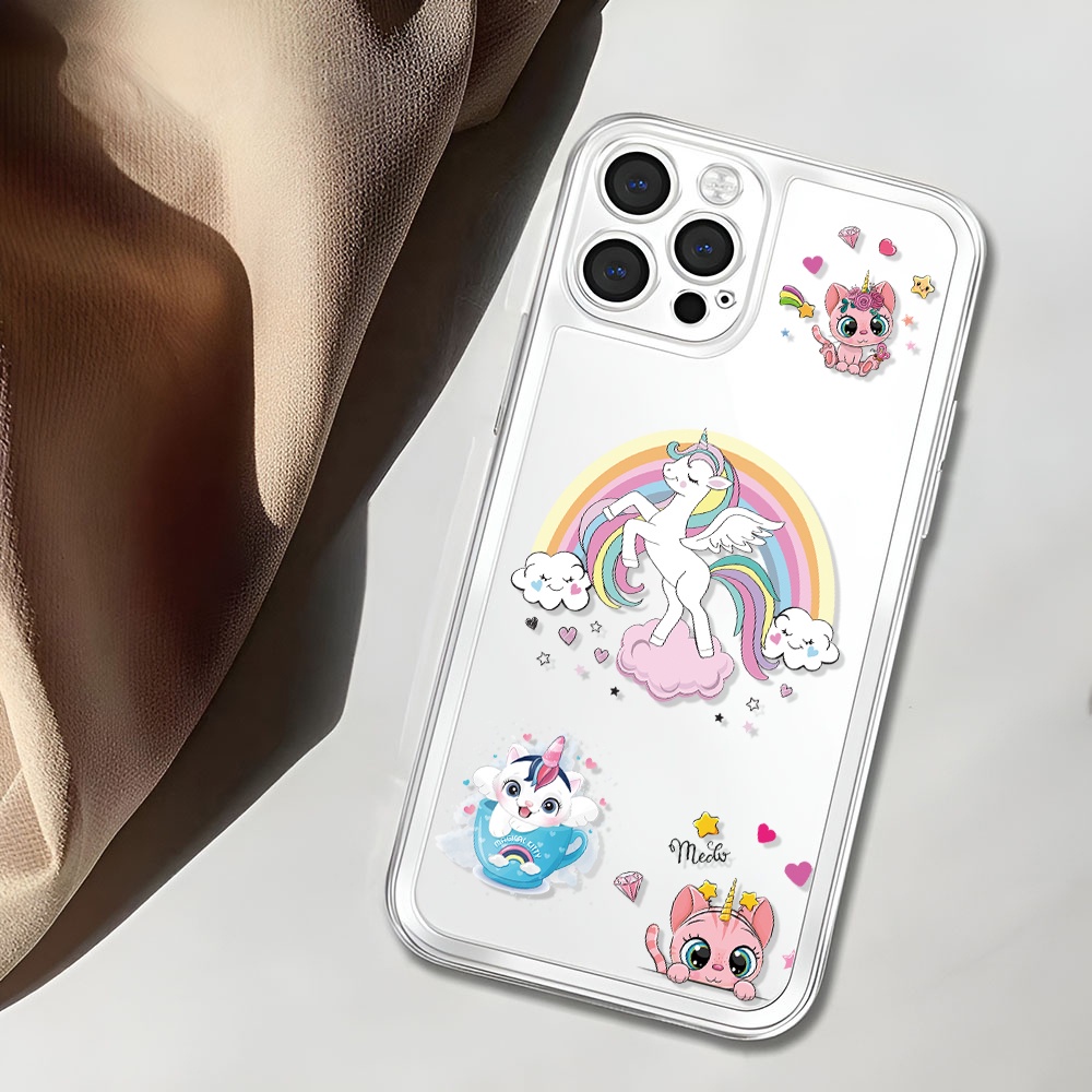 Ốp Điện Thoại Trong Suốt In Hình Kỳ Lân Cho iphone 14 Pro Max 13 11 12 7 Plus X XR