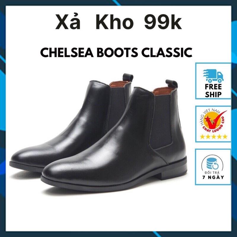 Giày boots nam Chelsea Boots Classic đế khâu - bốt cổ chun nam cao cấp giá rẻ ( đặt lùi 1 size)