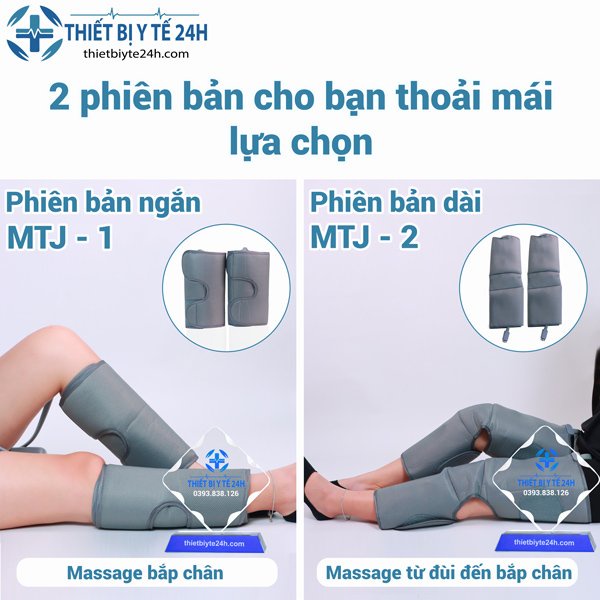 Máy massage chân đa năng, máy mát xa giảm mỡ đùi, bắp chân MTJ 2 phiên bản,có massage túi khí, nhiệt sưởi ấm