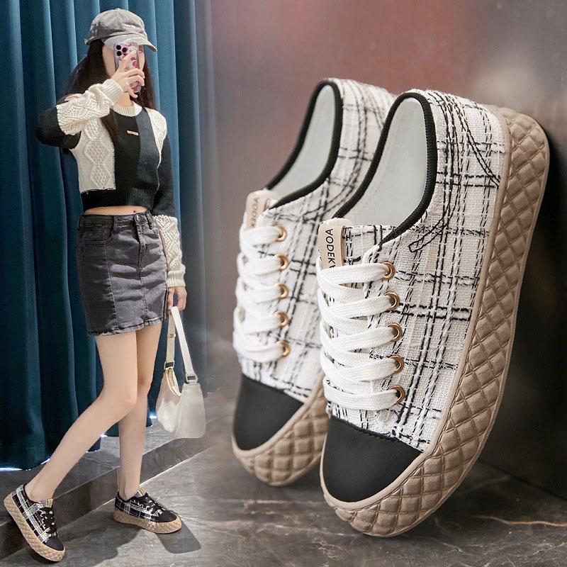 One more shoes Giày Thể Thao Nữ Vải canvas Thời Trang Hàn Quốc Mới
