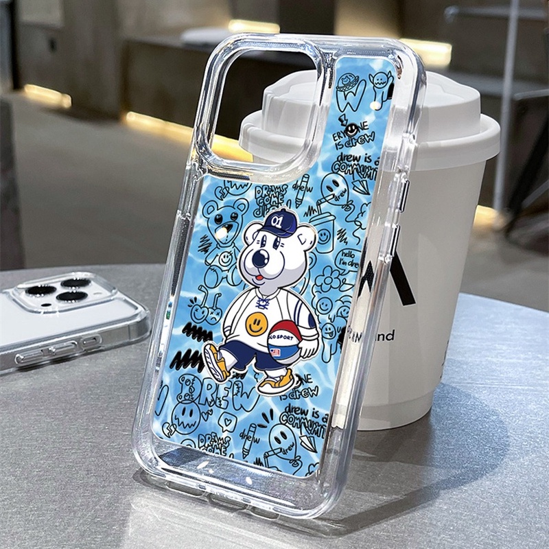 Ốp Điện Thoại Trong Suốt Họa Tiết Chú Gấu Cho iphone 14 pro Max 11 13 7 8 Plus 12 13Pro Max X XS Max 7 8 SE 2020
