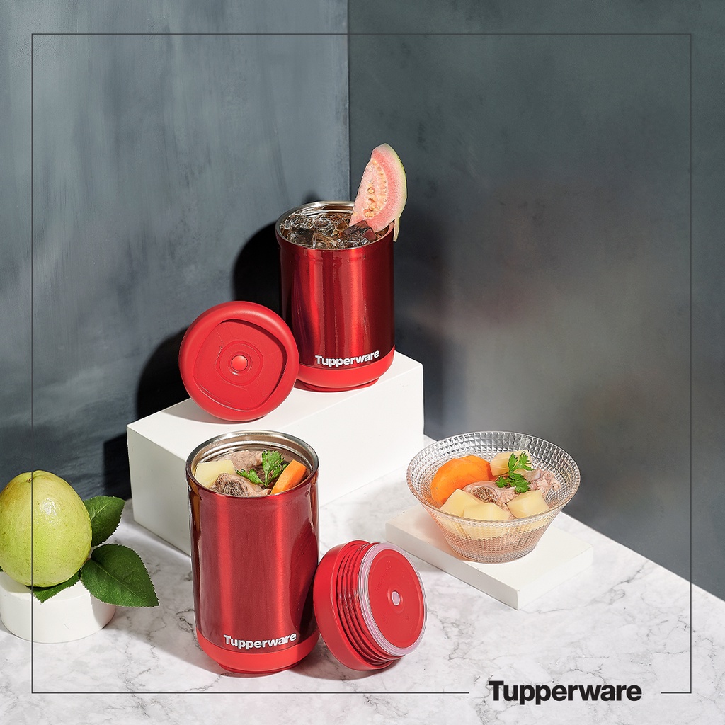 Bình, hộp giữ nhiệt Tupperware Stacking Thermal 350ml/475ml (Màu mới) - Bảo hành 12 tháng - Lõi thép không gỉ 304