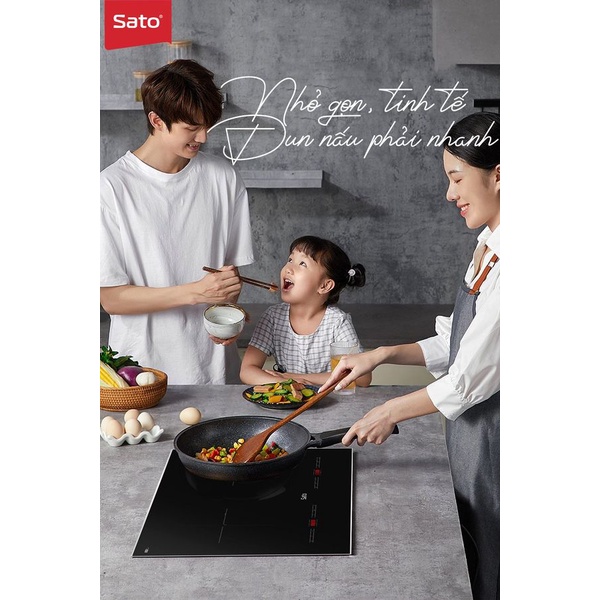 Bếp từ đôi thông minh Sato tiết kiệm điện ST-SIH265 N1.3 (B) /  SIH289 N1 (O) - Bảo hành 36 tháng tại nhà