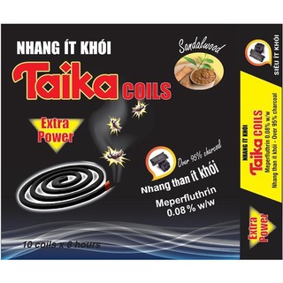 NHANG MUỖI ÍT KHÓI TAIKA COILS-COMBO 6 HỘP- MỖI HỘP 10 KHOANH
