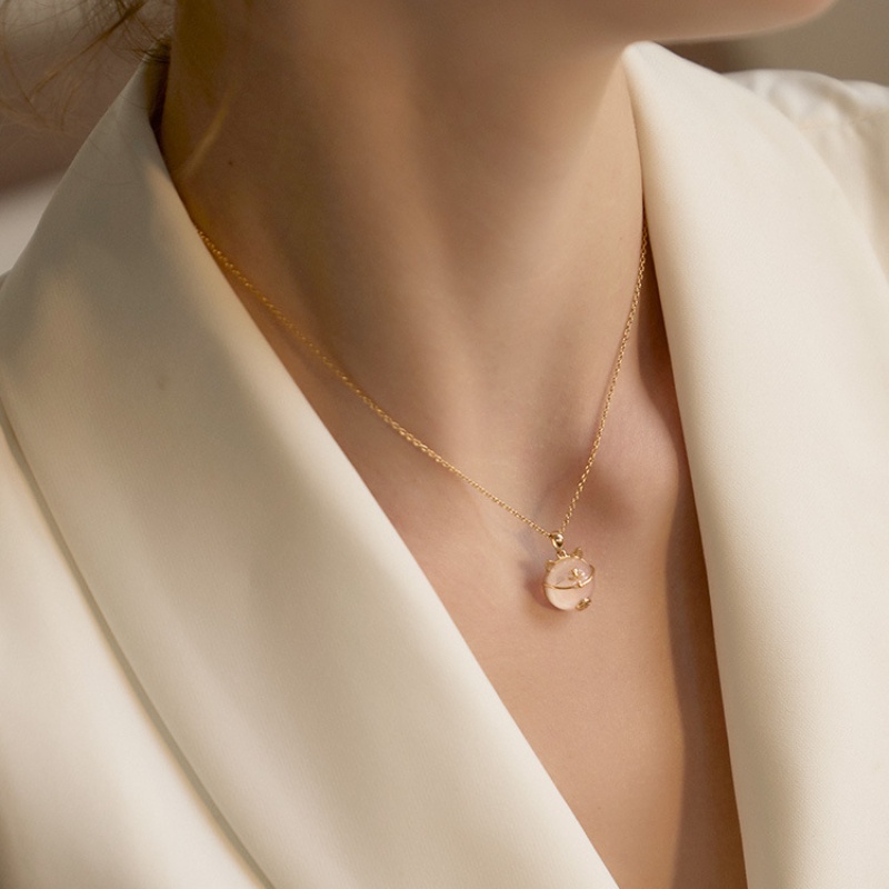 Vòng cổ thời trang Hàn Quốc Vòng cổ mèo may mắn Vòng cổ nữ thanh lịch Vòng cổ xương quai xanh dễ thương