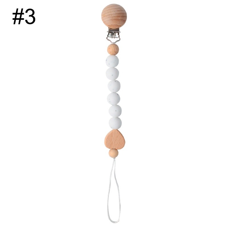 Kẹp Ti Giả Ngậm Mọc Răng Chống Rơi Chất Liệu Silicone Đính Hạt Cho Bé