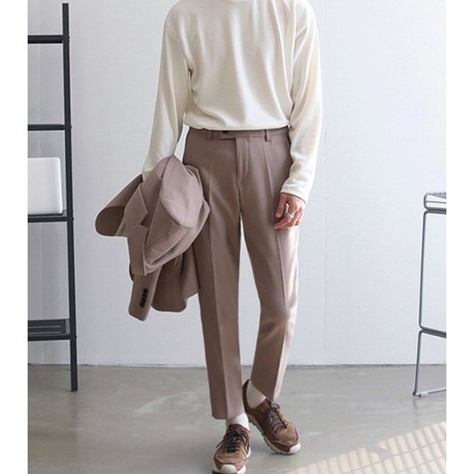 Áo thun cổ cao tay dài thời trang phong cách Hàn Quốc cho nam