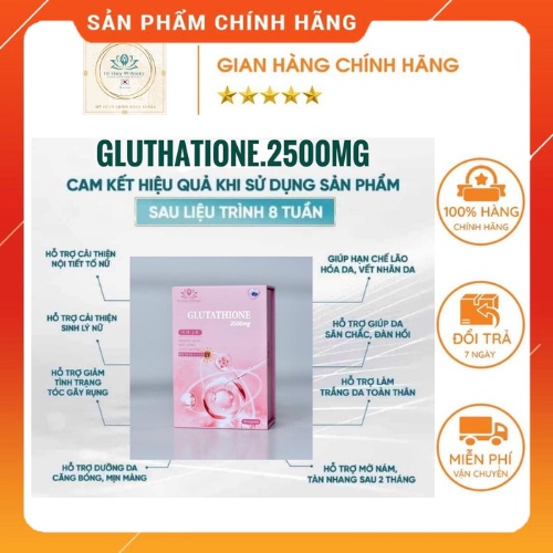 Viên uống Glutathione 2500mg Dr.Hany 99 Beauty hộp 60v nhập khẩu Hàn Quốc giúp trắng da, hủy nám, cân bằng nội tiết