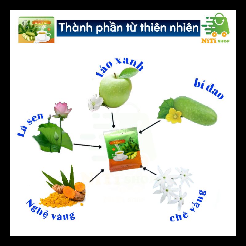 Trà giảm cân bí đao detox NiTishop bí đao giảm cân nhanh Thiên Long