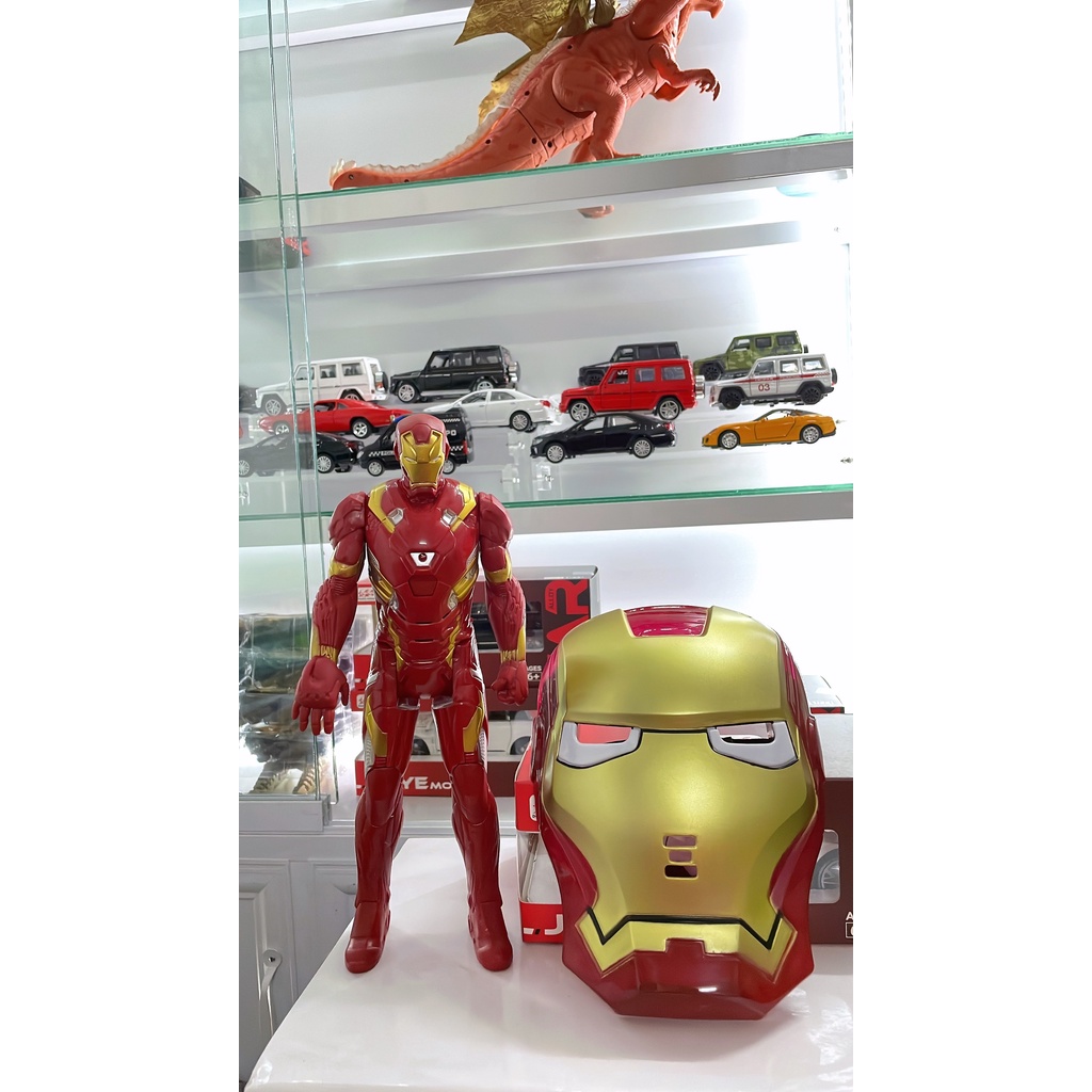Combo Siêu Anh Hùng Người Sắt Ironman Kèm Mặt Nạ Siêu Chất Có Đèn Và Nhạc