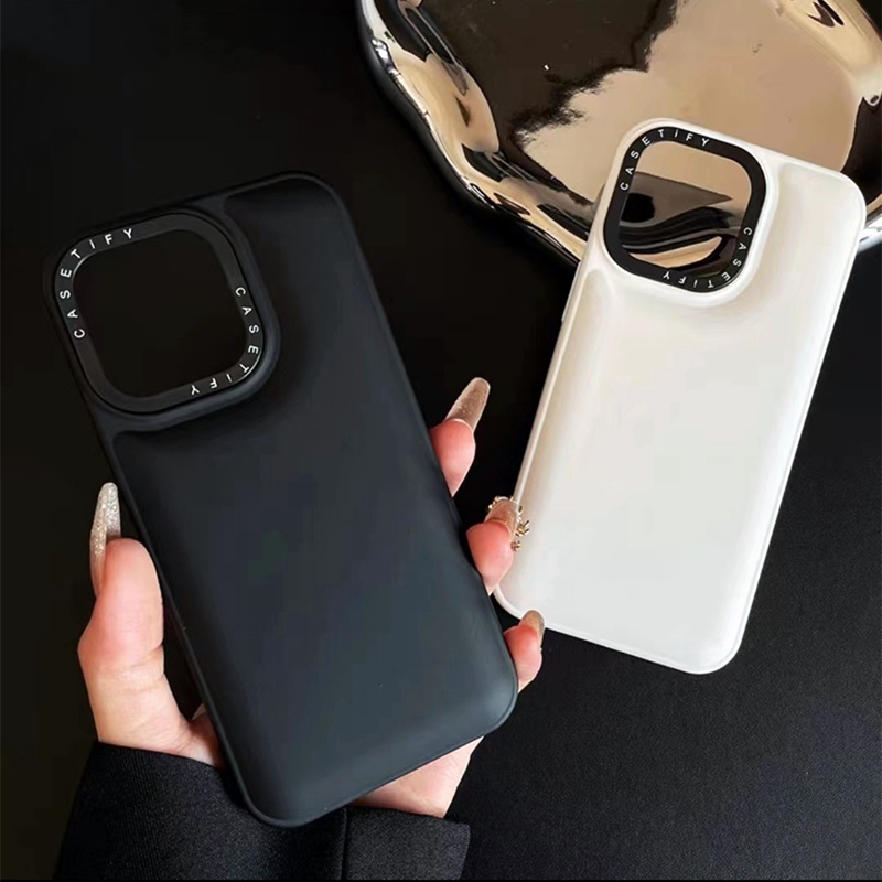 Ốp Điện Thoại Silica Gel Mềm Màu Trắng Đen Cho Casetify For iPhone 14 Plus 14Pro 11 12 13 Pro X XS XR Max