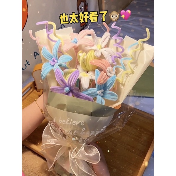 Bịch Dây Xoắn Kẽm Nhung DIY Tự Làm Hoa Handmade Quà Tặng Bạn Gái, Bạn Bè