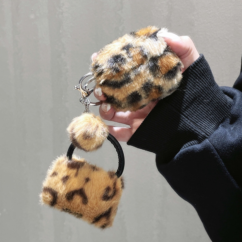 Vỏ Bảo Vệ Hộp Sạc Tai Nghe AirPods3 Gen AirPods3 2021 Họa Tiết Da Báo Bằng Lông Nhung Ốp