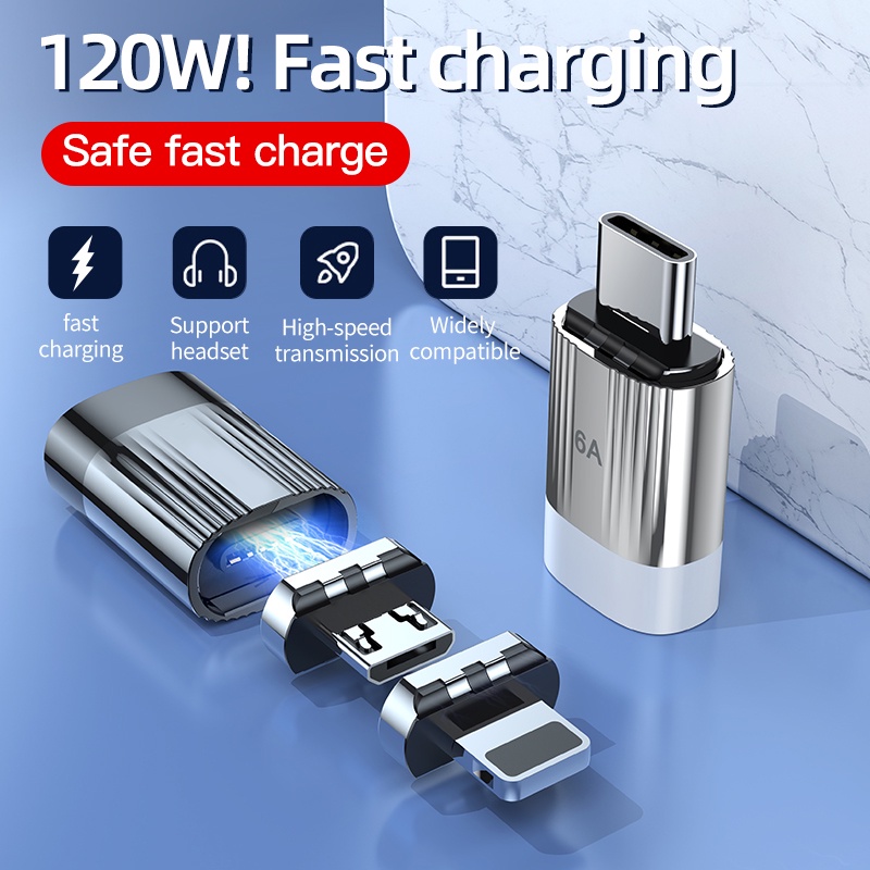 Bộ Sạc Nhanh USB Loại C 3 Trong 1 120W 6A Chất Lượng Cao