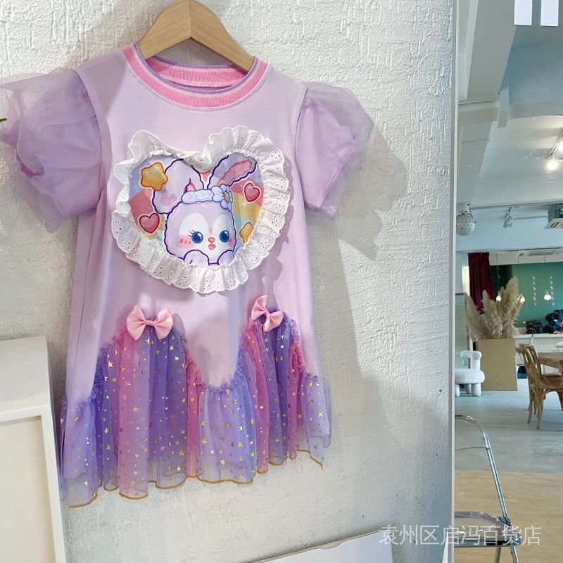 Đầm Thun Cotton In Họa Tiết Hoạt Hình Màu Gradient Thời Trang Mùa Hè 2022 Cho Bé Gái