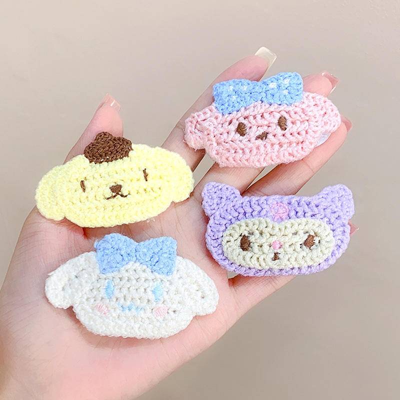 Kẹp Tóc Mái Bằng Len Họa Tiết Hoạt Hình Dễ Thương Cho Bé Gái