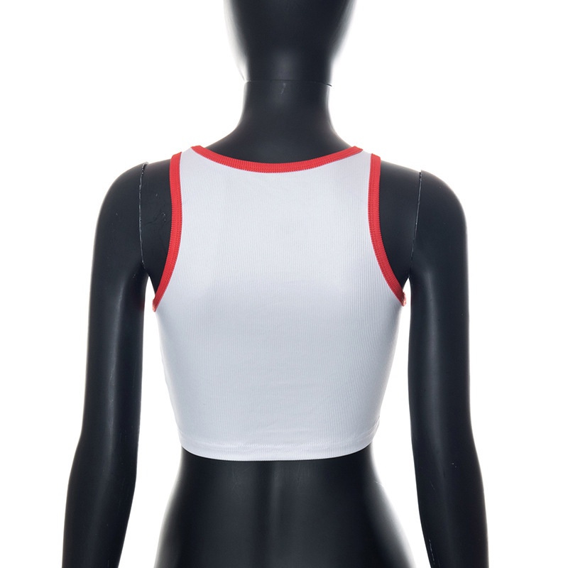 Áo Croptop Sát Nách Cổ Tròn In Họa Tiết Chân Dung Phong Cách Âu Mỹ Thời Trang Cho Nữ