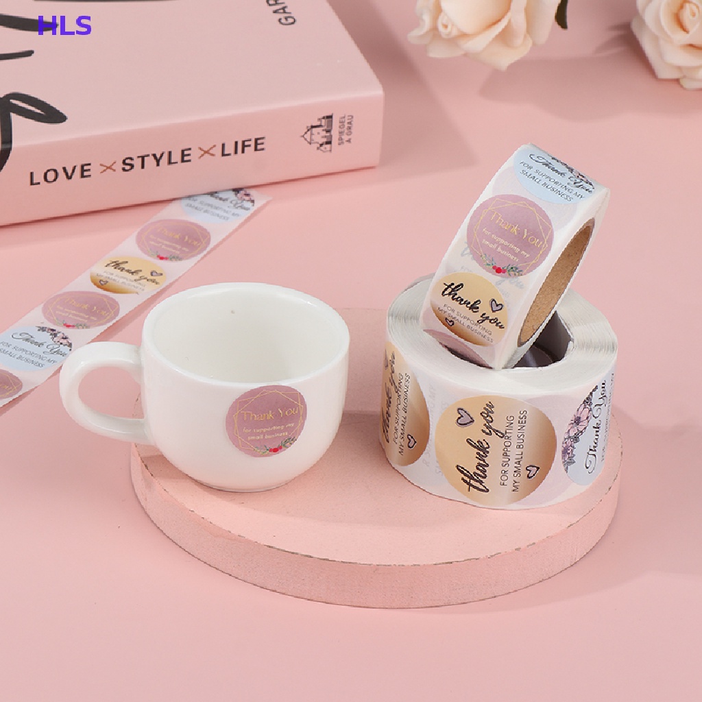 Cuộn 500 Hình Dán 2.5 / 3.8cm Họa Tiết Chữ Thank You Độc Đáo Trang Trí Sổ Tay Diy