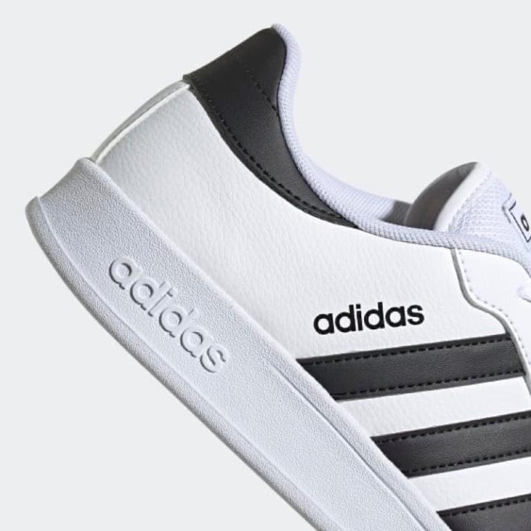 Giày Adidas Breaknet đế bằng trắng đen 3 sọc thể thao cơ bản