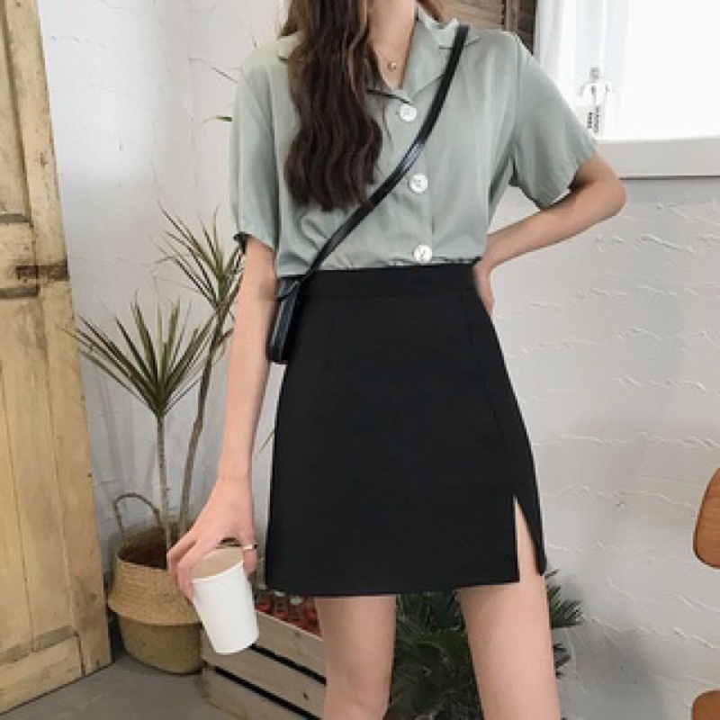 Chân váy chữ A công sở nhà KOCHY xẻ tà trước - May theo số đo