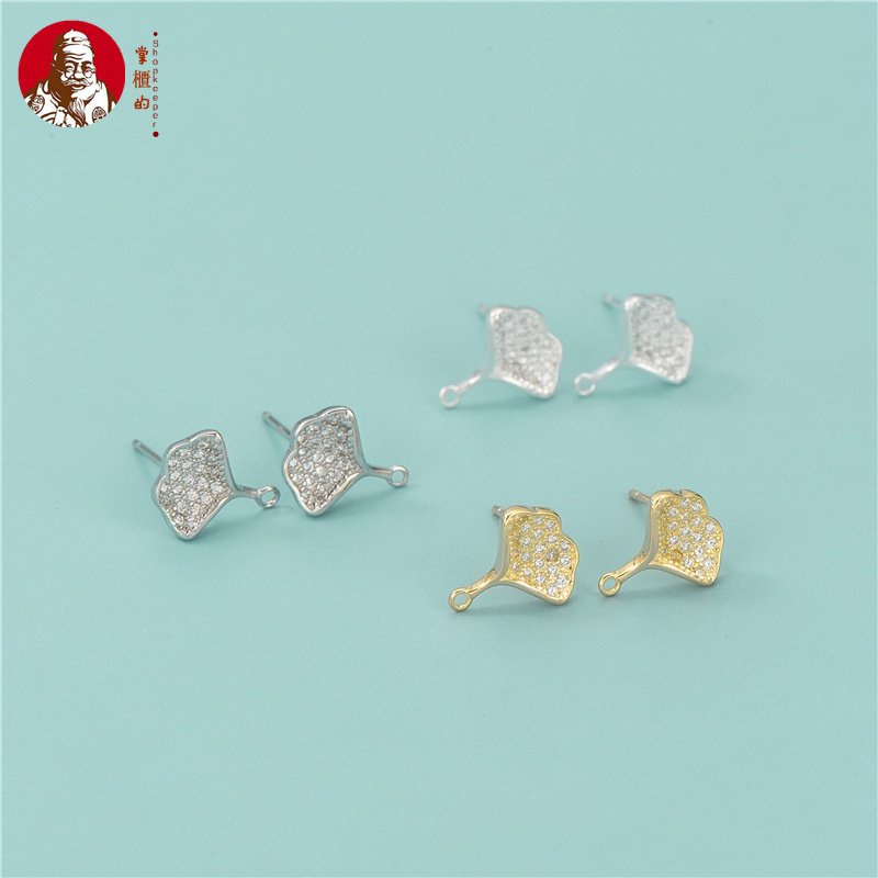Bông Tai Mạ Bạc 925 Hình Chiếc Lá / Quạt / Lá Handmade Độc Đáo Thời Trang