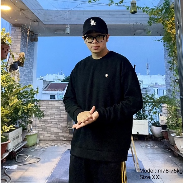 Áo nỉ Sweater Polham Hàn Quốc logo basic