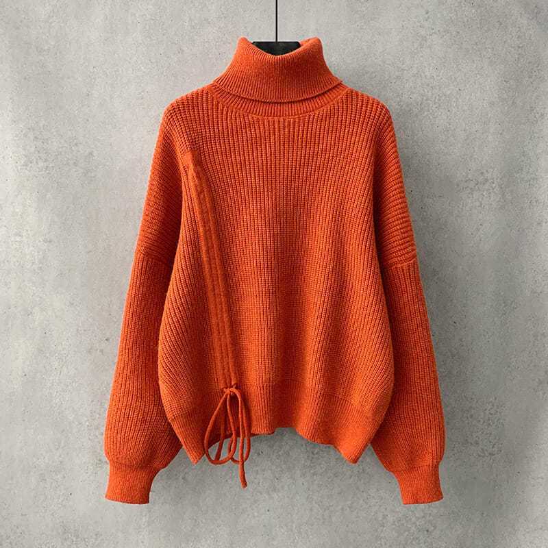 Áo Sweater Dệt Kim Tay Dài Cổ Lọ Dáng Rộng Thời Trang Thu Đông