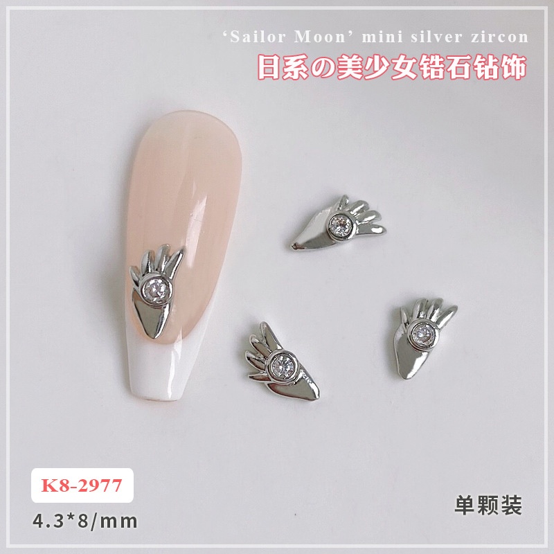 Phụ Kiện Kim Loại Trang Trí Móng Tay Hình Ngôi Sao Năm Cánh Đính Đá Zircon Màu Sắc