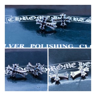 Bông tai Chrome Heart Cross bạc 925 cao cấp fullbox.