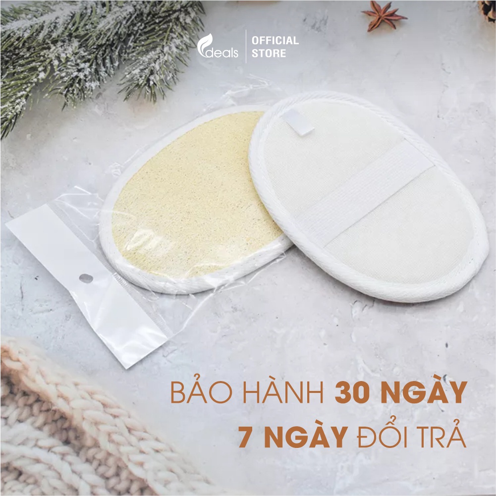 Bông Tắm Xơ Mướp Cao Cấp ECODEALS 100% Xơ Mướp Hữu Cơ - Làm sạch cơ thể, tẩy da chết, massage linh hoạt - 11 x 16cm