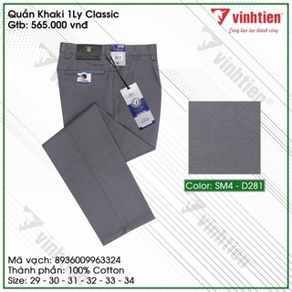Quần kaki nam 1 ly classic Vĩnh Tiến 565 - Mẫu 2