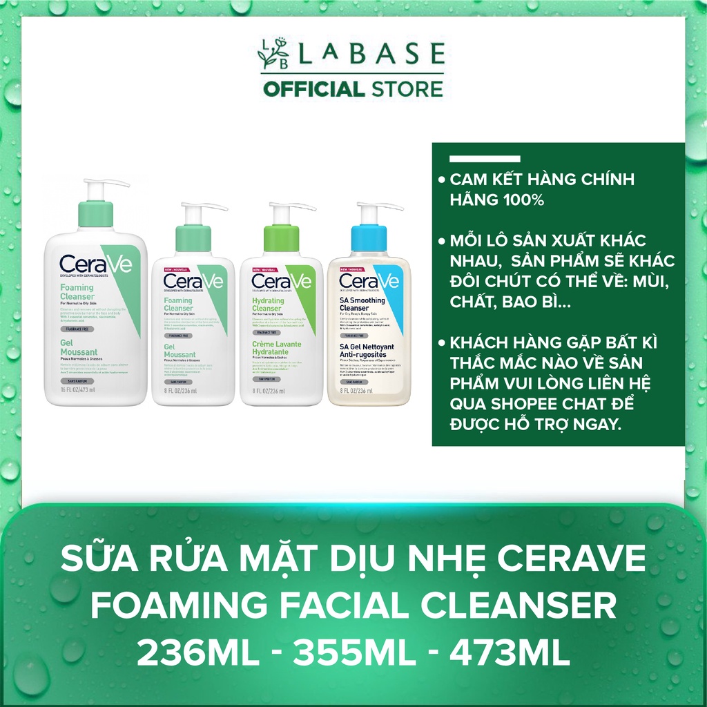 Sữa Rửa Mặt Dịu Nhẹ Cerave Foaming Facial Cleanser