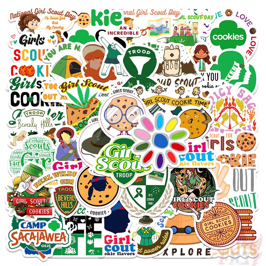 ❉ Hình Dán Cô Gái Scout Series 01 ❉ Bộ 50 Sticker Chống Thấm Nước Họa Tiết Doodle Hợp Thời Trang
