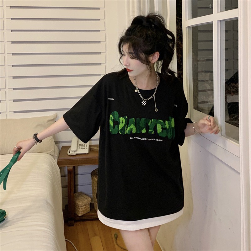NRVP Áo Thun Unisex Mùa Hè Dáng Suông Tay Cộc Phong Cách Hàn Quốc Cho Nam Nữ