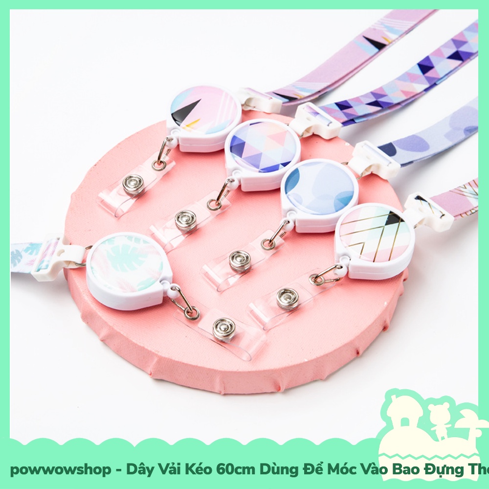 [Sẵn VN - Hỏa Tốc] Dây Đeo Vải Tơrua Kéo 42cm Dùng Móc Vào Bao Đựng Thẻ Nhân Viên Phong Cách Isometric Hình Học Đơn Giản