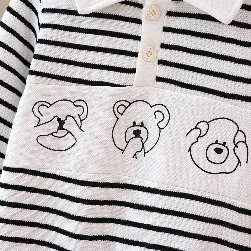 Áo Liền Quần Cotton Tay Dài In Họa Tiết Hoạt Hình Dễ Thương Phong Cách Hàn Quốc Thời Trang Xuân Thu Cho Bé Trai Và Gái 0-24 Tháng Tuổi